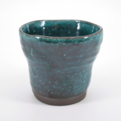 Japanese blue turquois Soba choko in ceramic HISUIMARUCHI