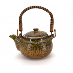 japanese brown ceramic teapot with handle IRABO