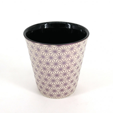 Taza de té japonesa de ceramica, ASANOHA beis y rosa