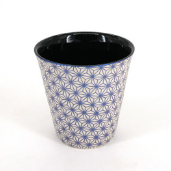 tasse à thé japonaise en céramique ASANOHA beige et bleue
