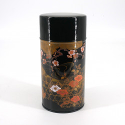 Boîte à thé japonaise noire en métal, KOUETSU, 200 g