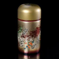 Boîte à thé japonaise rouge en métal, SHONOSATO, 200 g