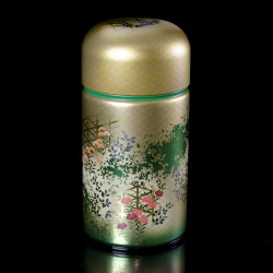 Boîte à thé japonaise verte en métal, SHONOSATO, 200 g