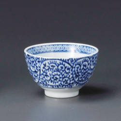 taza de té japonés, TAKO-KARAKUSA SENCHA, patrones azules