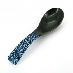 Traditional Japanese spoon with blue patterns KARAKUSA