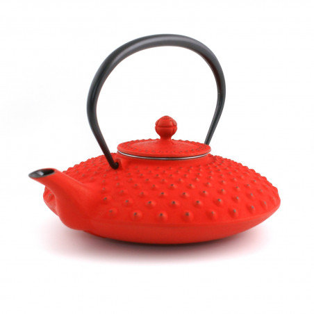 Japanese teapot cast iron, IWACHU KAMBIN 0,750lt, red