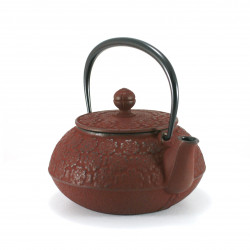 Japanese teapot cast iron, IWACHU SAKURA 0,55lt, Bordeaux