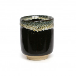 Japanese black teacup ceramic 17MYA5651943E