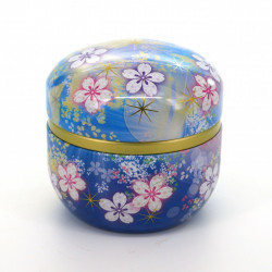 Boîte à thé japonaise bleu en métal, SUZUKO VIDRO, 150gr