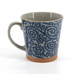 Taza de té japonés de ceramica, TAKO KARAKUSA, azul