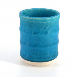 Taza de té japonesa de ceramica, KOHIKI azul turquesa