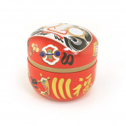 boîte à thé rouge japonaise Daruma