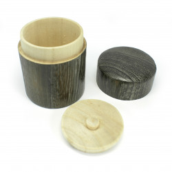 Japanese round solid wood tea box, HINOKI, round